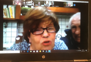 La vice presidente della Associazione Parkinson Sassari Dora Corveddu parla in una videoconferenza di malattia di Parkinson